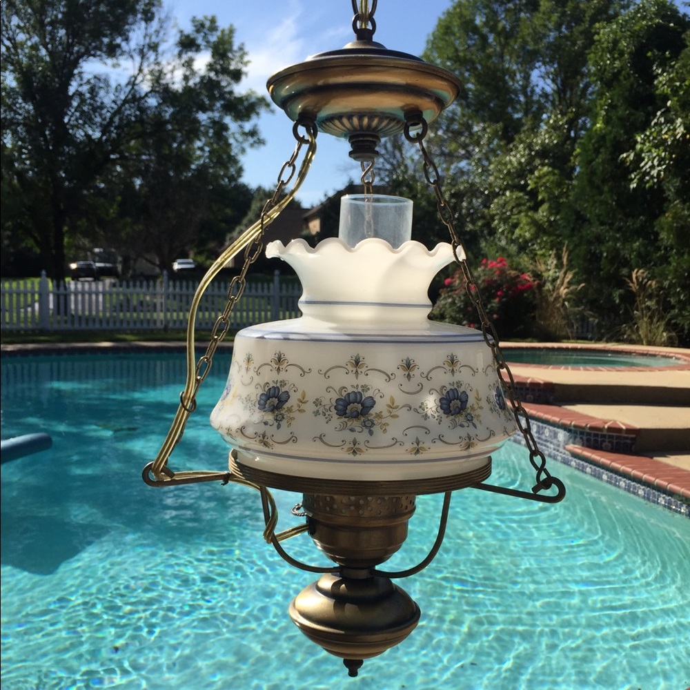 Vintage 73’s Quoizel Abigail Adam Blue Chandelier